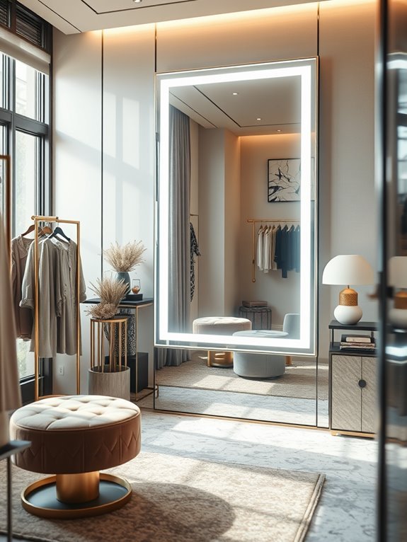 illuminated reflective bathroom mirrors