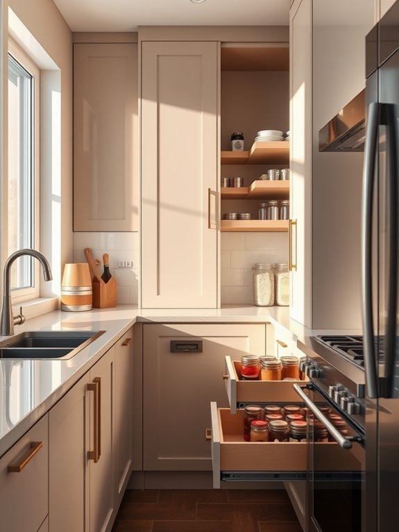 install sliding kitchen storage