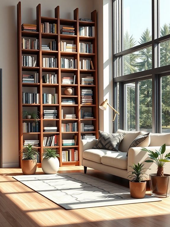 ladder shelves create openness