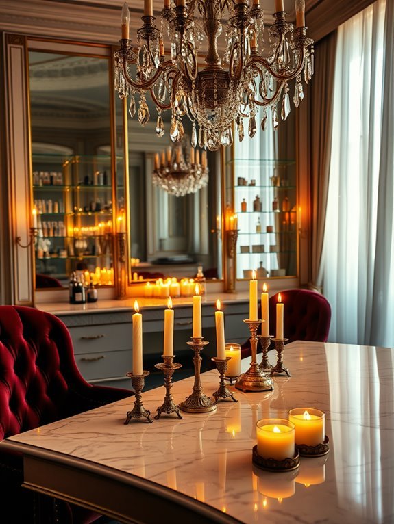 luxurious candlelit decorations