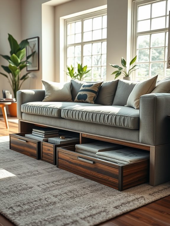 maximize space beneath furniture