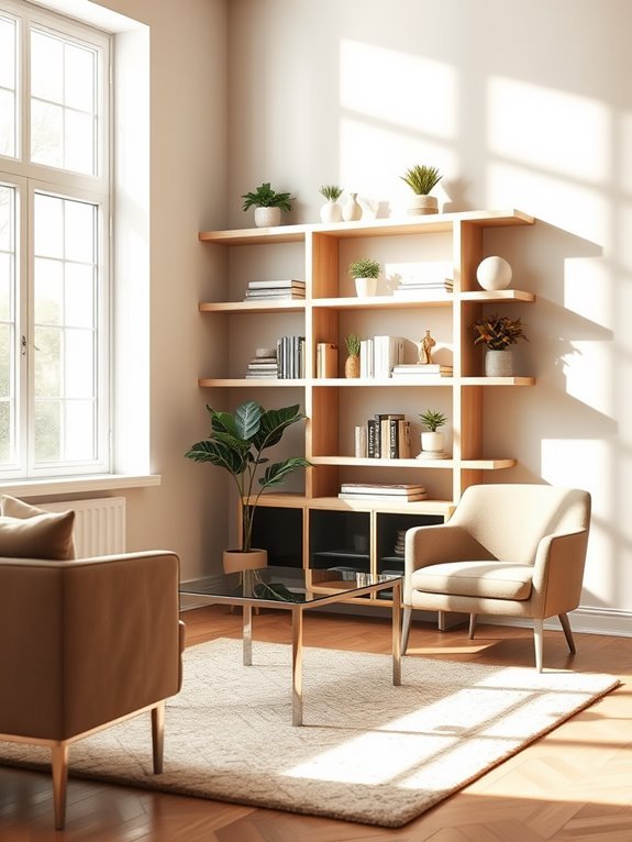maximize space with shelves