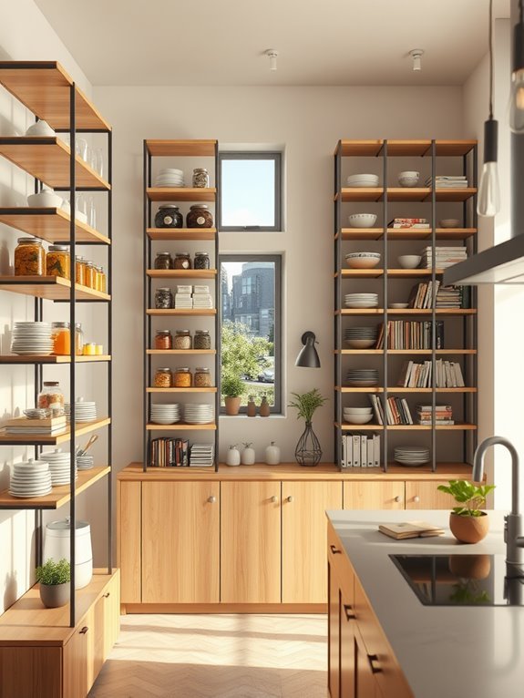 maximize storage with shelves