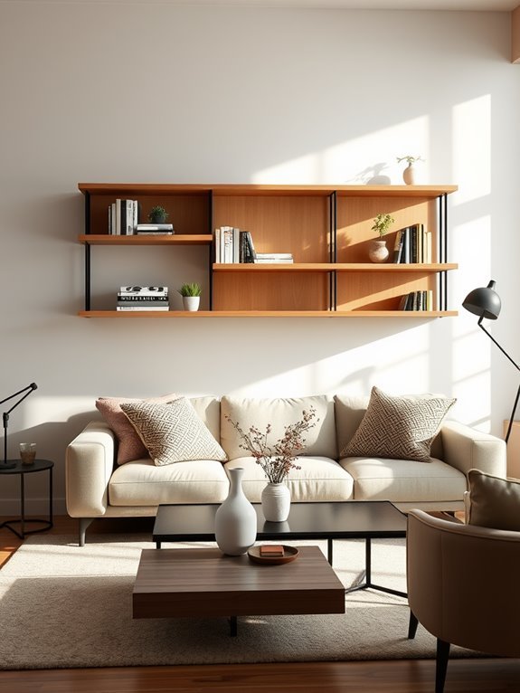 minimalist floating shelf design