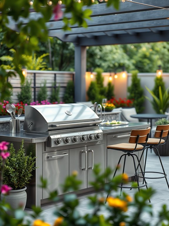 modern outdoor cooking setup