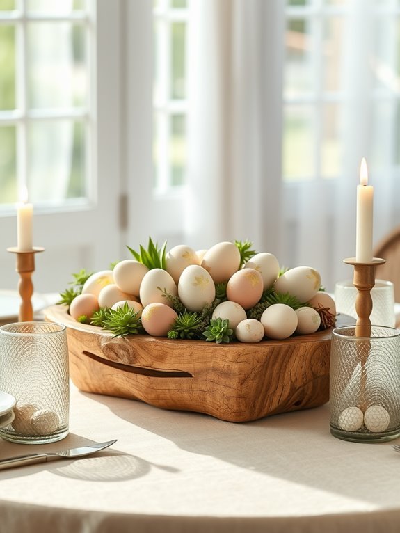 natural wooden table decor