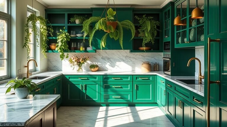 nature inspired green cabinetry