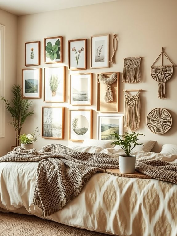 nature themed gallery wall