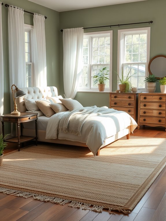 neutral toned layered rugs