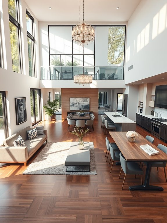 open layout living spaces