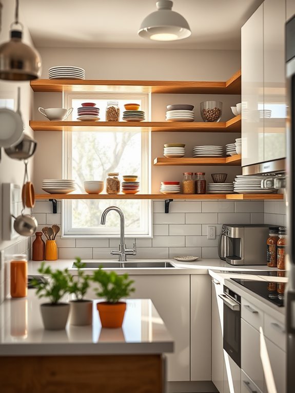 open shelving for display