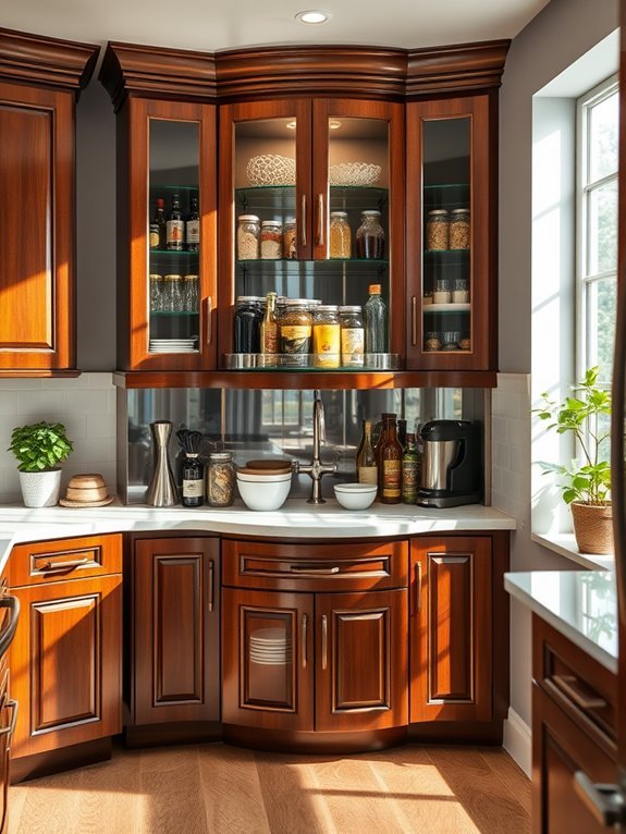 optimize corner cabinet space