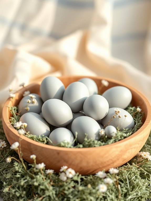 pale gray egg showcase