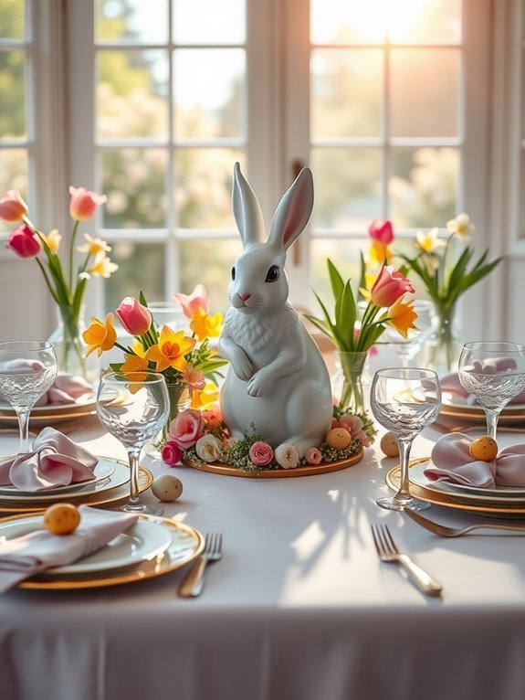 playful bunny table decorations