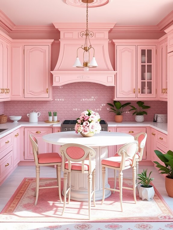 playful pastel pink accents