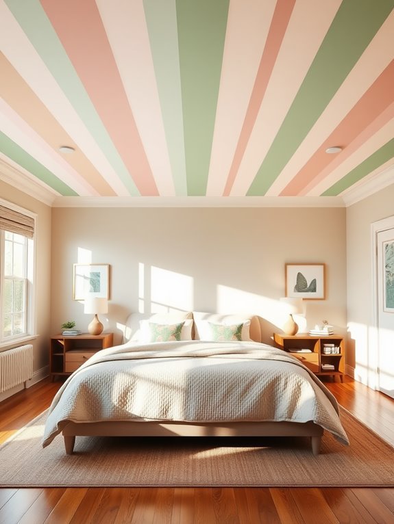 playful striped ceiling design