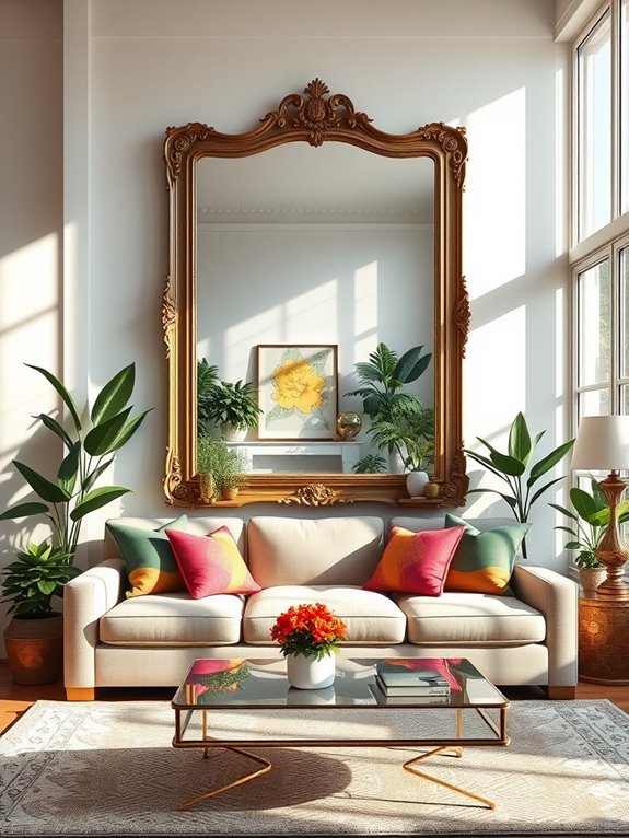 reflective illusions with oversized mirrors