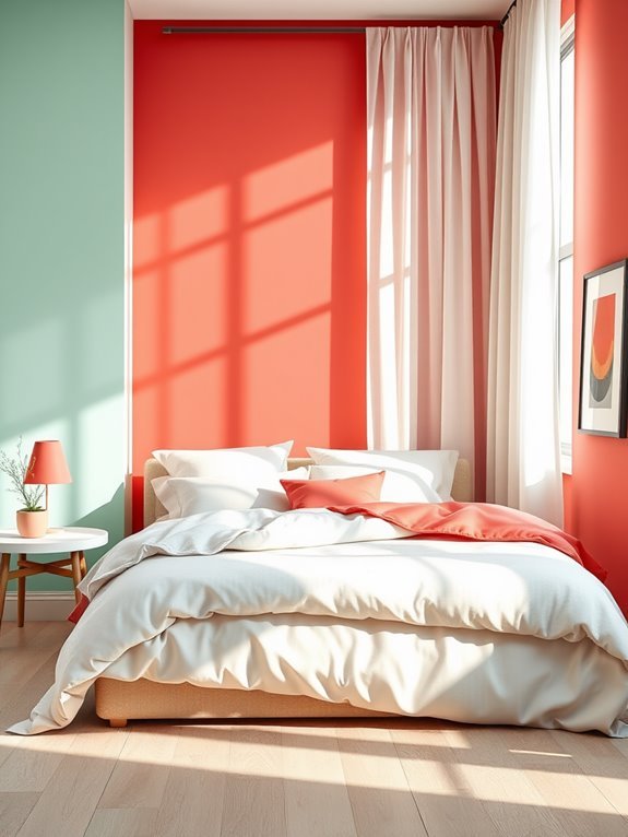 refreshing minty coral hues