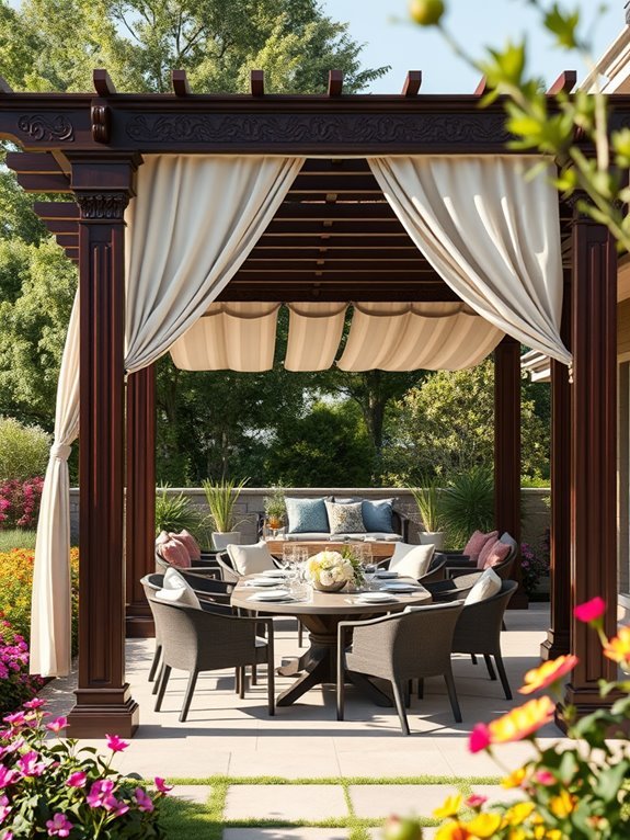 retractable canopy pergola design