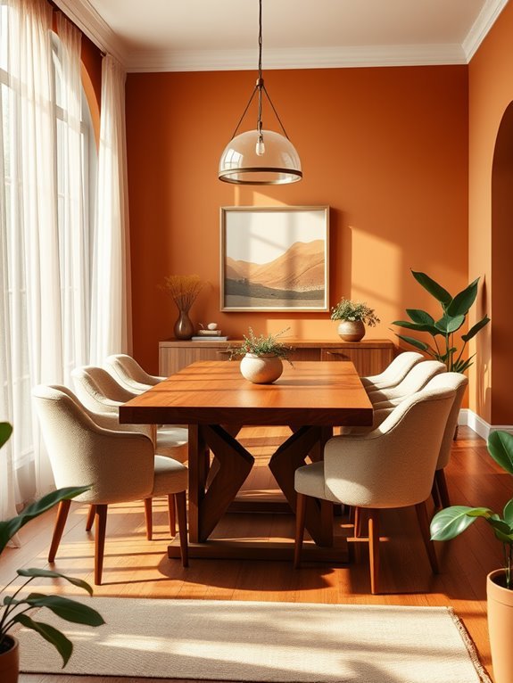 rustic orange earthy hue