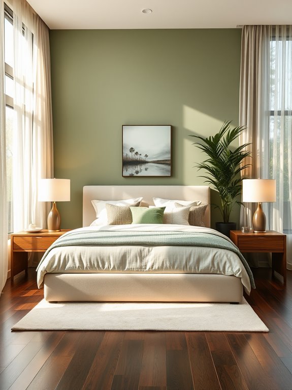 sage green accent walls