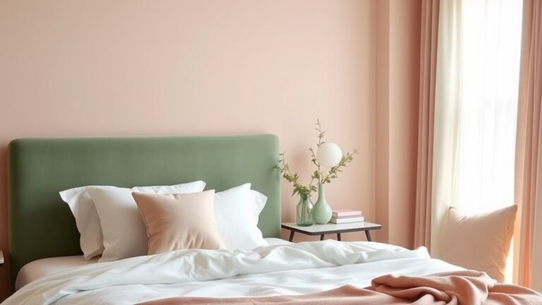 sage green blush bedroom decor