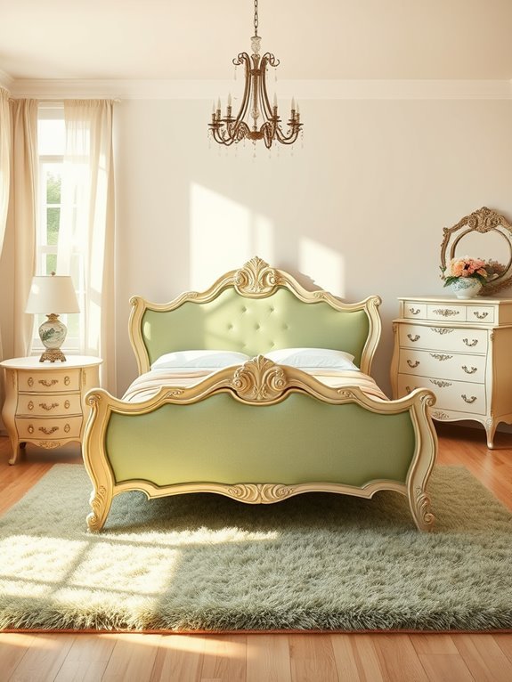 sage green cream vintage furniture