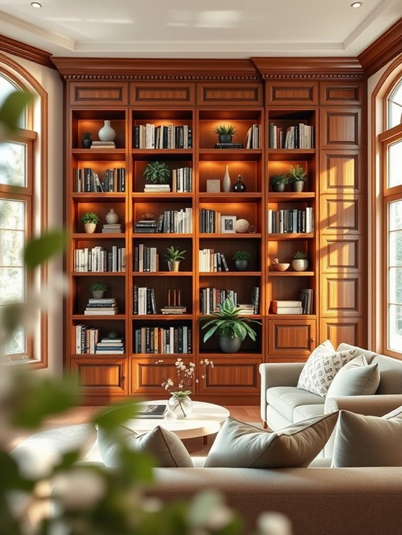 seamless design with bookcases