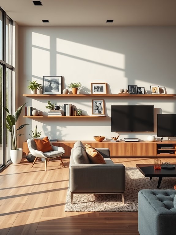 shelves create defined spaces