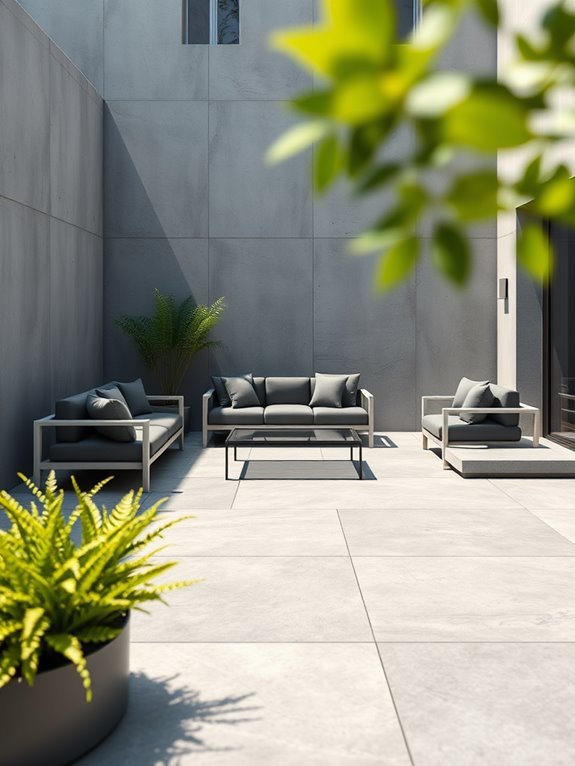 sleek concrete outdoor space