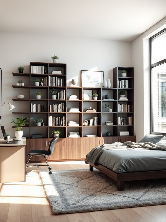 space saving wall bookcases