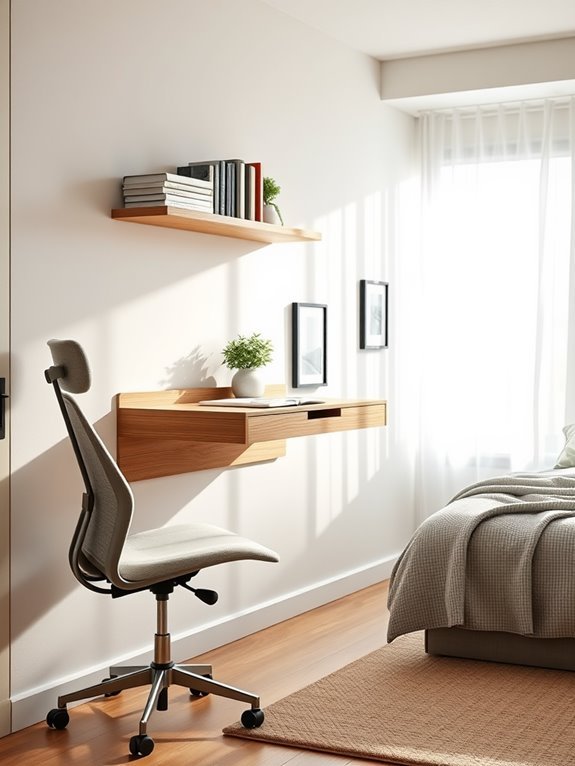 space saving wall desk