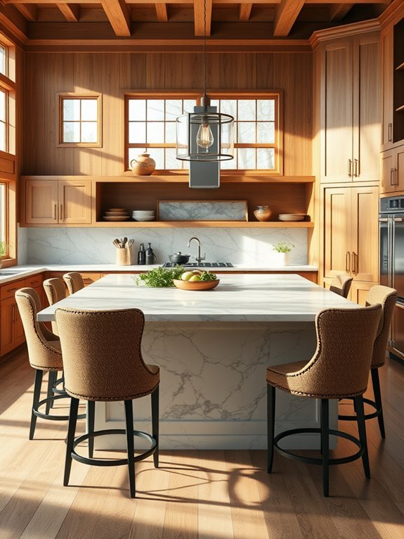 spacious culinary workspace centerpiece