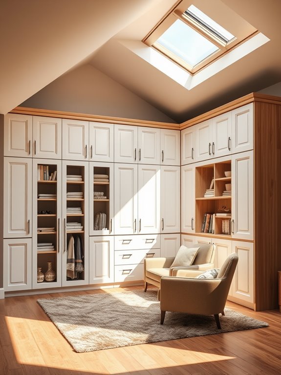 storage wall with cabinets