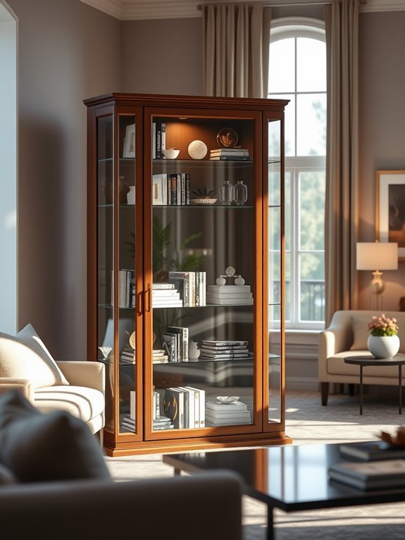 stylish glass cabinet showcase