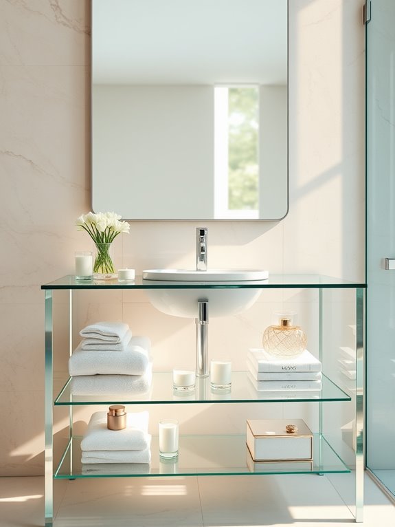 stylish glass shelving unit