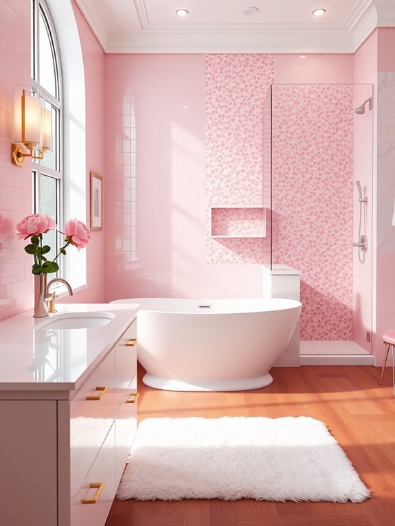 stylish pink and white