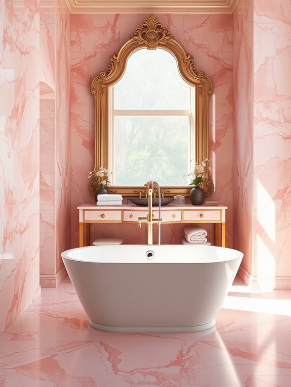 stylish pink marble design
