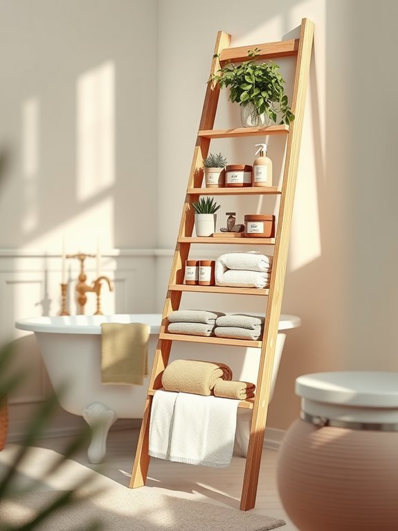 stylish shelving with ladders