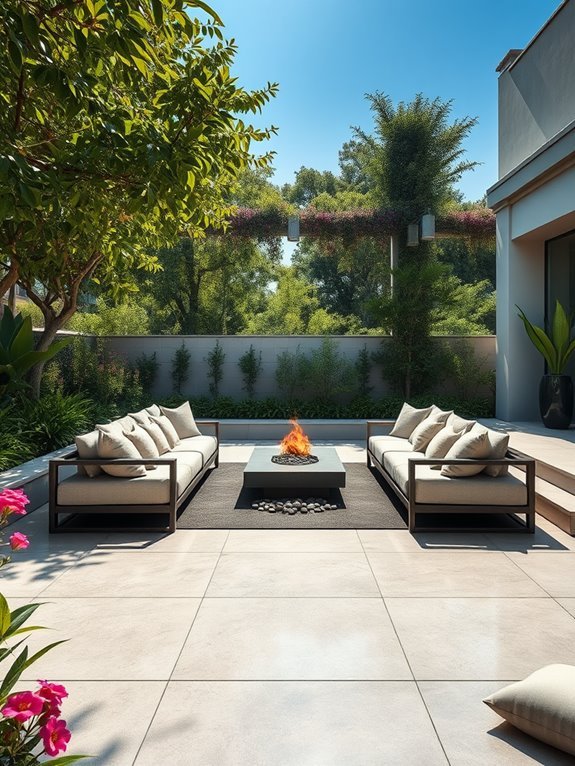 sunken lounge concrete patio