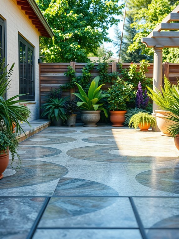 sustainable patio using recycled materials