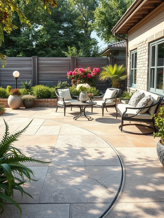 textured stone patio design