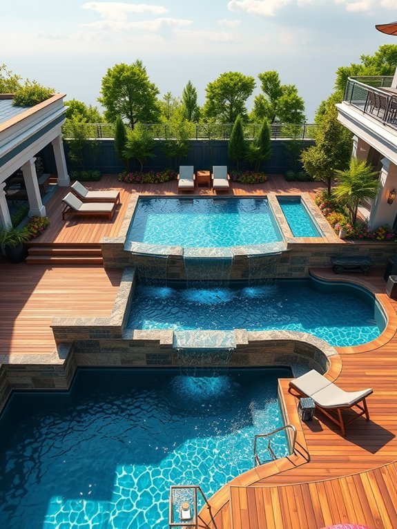 tiered swimming pool design