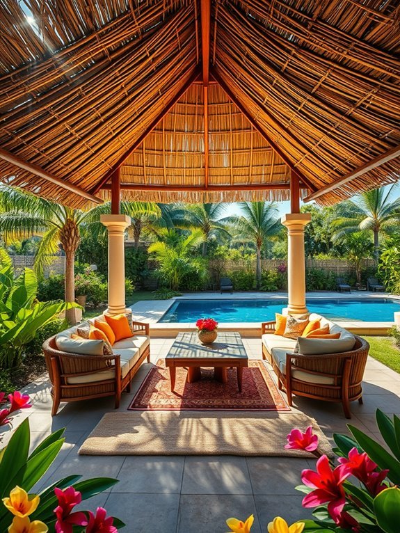 tropical thatched roof design