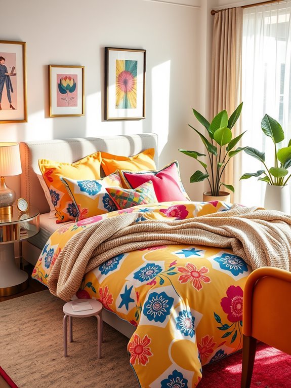 vibrant and colorful linens