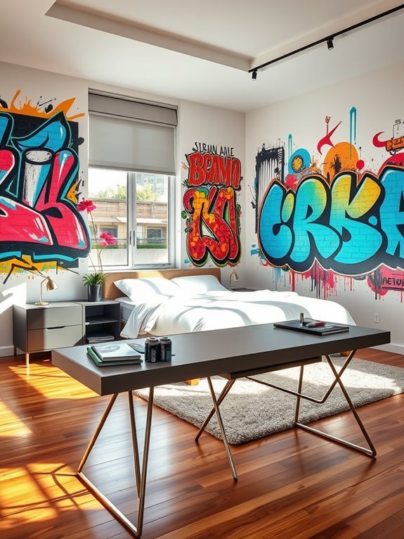 vibrant city mural prints