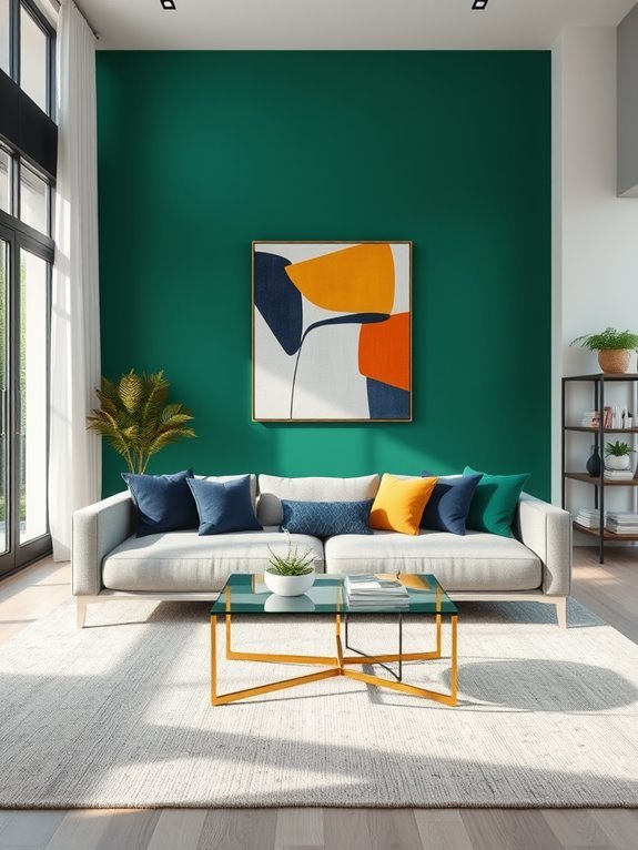 vibrant feature wall design