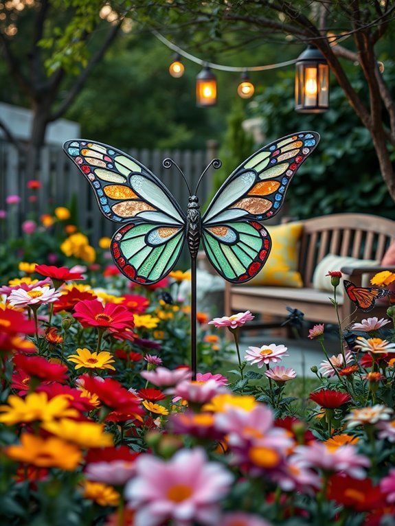 vibrant garden art accents
