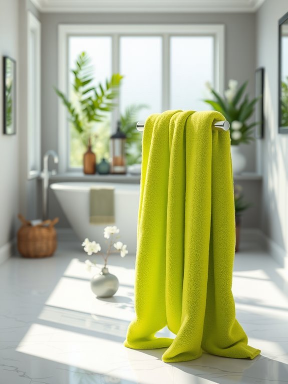 vibrant lime green towels