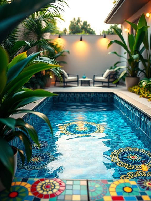 vibrant tiled plunge pool